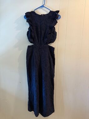 New York & Company Navy Eyelet Kids Skirt